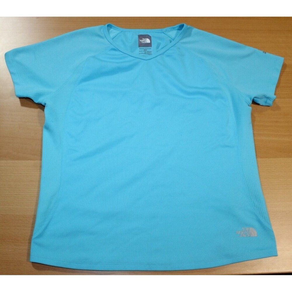 Womens The North Face Flight Series V-Neck Short Sleeve Shirt Top Medium Blue